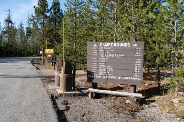 Campgrounds at Yellowstone National Park